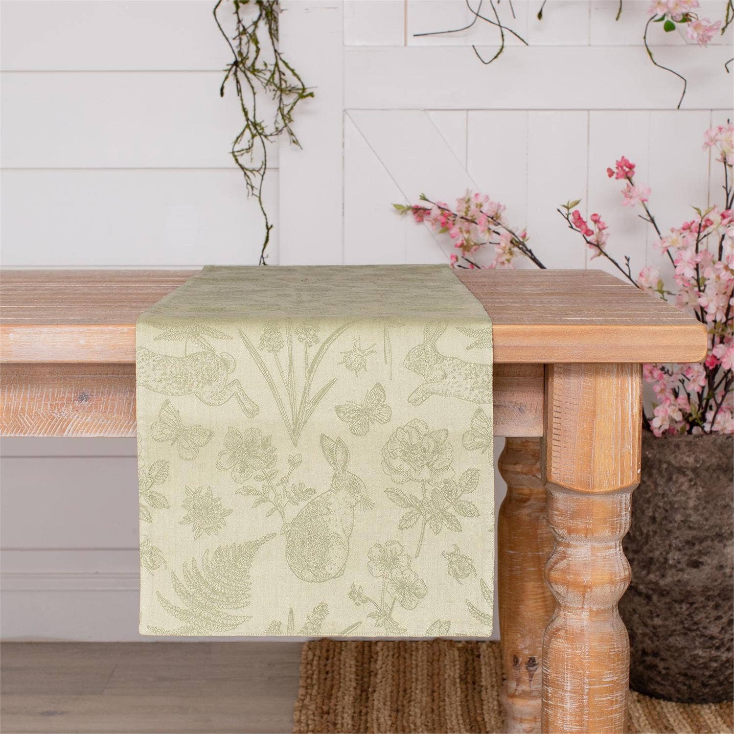 Rabbit & Fern Jacquard Table Runner