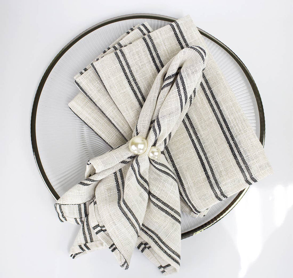 Modern Striped Linen-poly Cloth Dinner Napkin