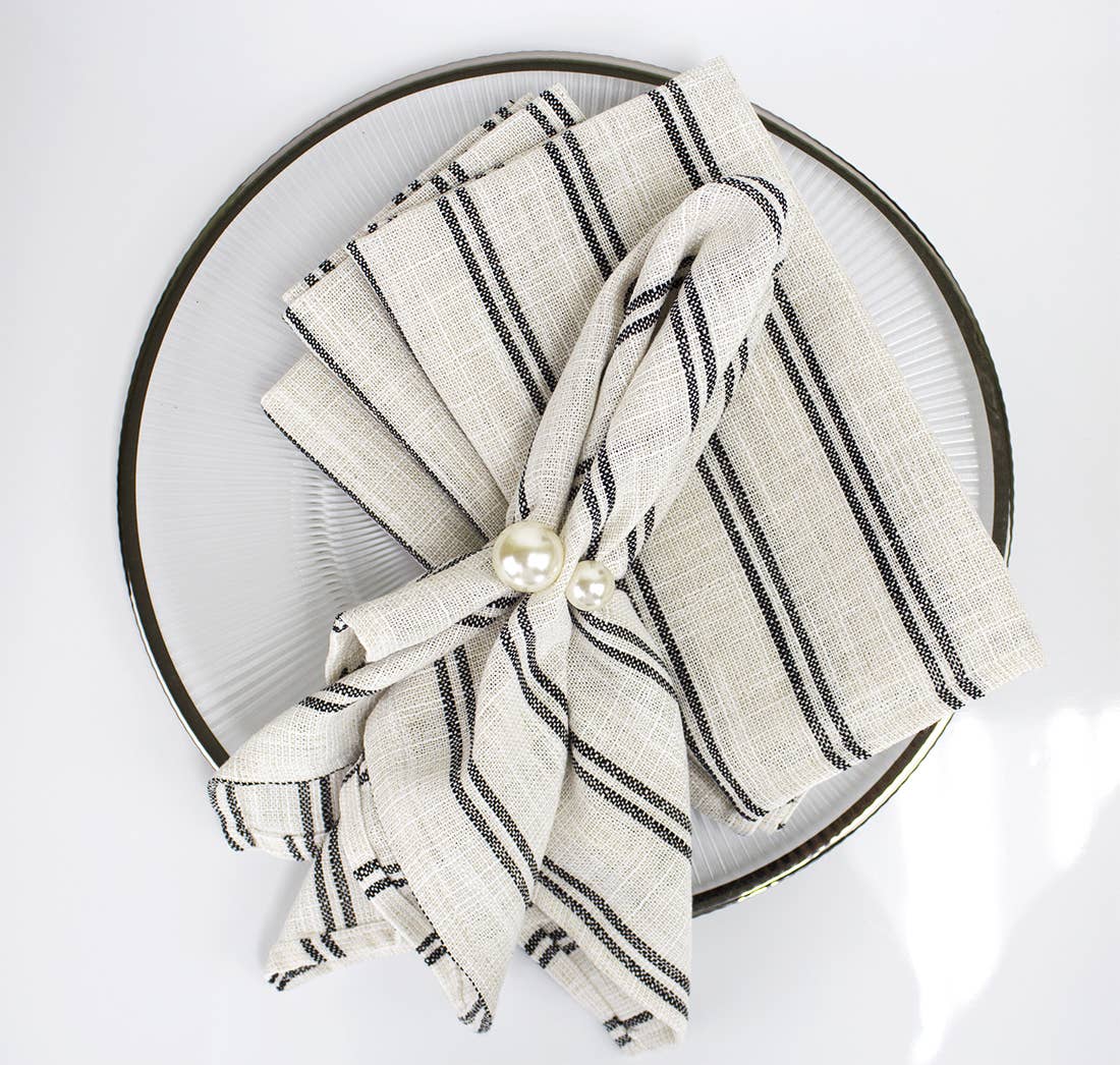 Modern Striped Linen-poly Cloth Dinner Napkin
