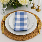 Blue-White Buffalo Plaid Cloth Dinner Napkin
