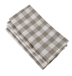 Classic Gingham Khaki & White Cloth Dinner Napkin