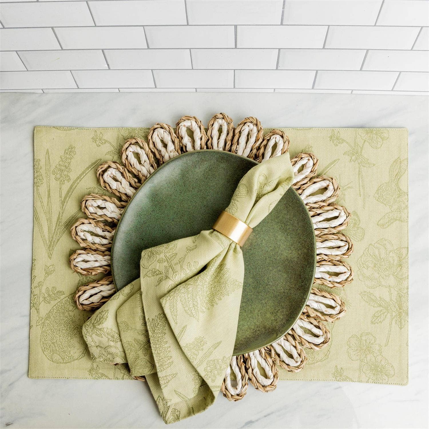 Rabbit & Fern Jacquard Napkin