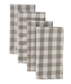Classic Gingham Khaki & White Cloth Dinner Napkin