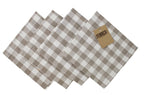 Classic Gingham Khaki & White Cloth Dinner Napkin
